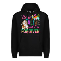 Black He Is Alive And I'm Forgiven Premium Hoodie - BundleAndBundleShop