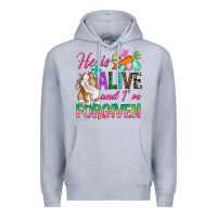 Heather Grey He Is Alive And I'm Forgiven Premium Hoodie - BundleAndBundleShop