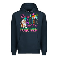 Navy He Is Alive And I'm Forgiven Premium Hoodie - BundleAndBundleShop