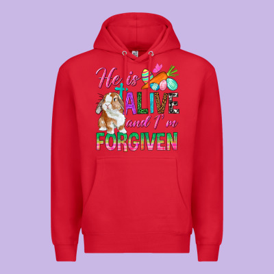 He Is Alive And I'm Forgiven Premium Hoodie Designed By Bundleandbundleshop