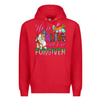 Red He Is Alive And I'm Forgiven Premium Hoodie - BundleAndBundleShop