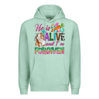 Seafoam He Is Alive And I'm Forgiven Premium Hoodie - BundleAndBundleShop