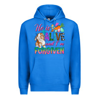 True Royal He Is Alive And I'm Forgiven Premium Hoodie - BundleAndBundleShop