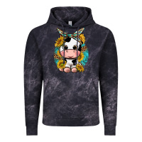 Cloud Black cute cow with sunflower and leopard Vintage Hoodie - texasbilliewilder