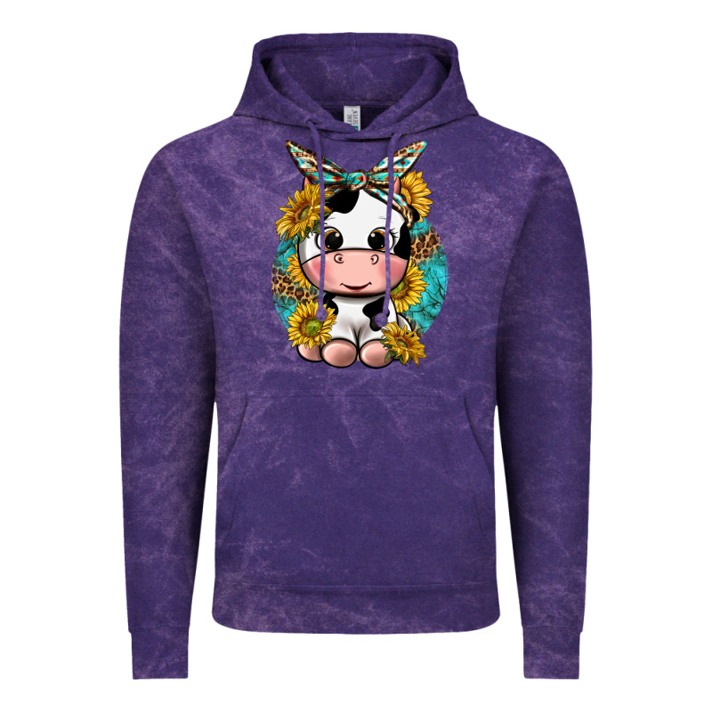 Cute Cow With Sunflower And Leopard Vintage Hoodie by texasbilliewilder | Teevron