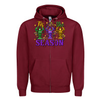 Burgundy Tis The Season Crawfish Mardi Gras Zipper Hoodie - FaDigitalArtStudio