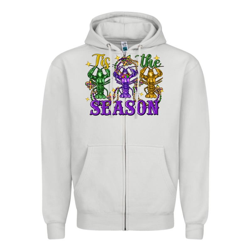 Tis The Season Crawfish Mardi Gras Zipper Hoodie by FaDigitalArtStudio | Teevron