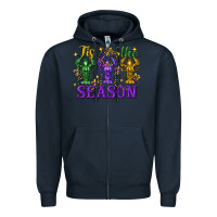 Navy Tis The Season Crawfish Mardi Gras Zipper Hoodie - FaDigitalArtStudio