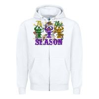 White Tis The Season Crawfish Mardi Gras Zipper Hoodie - FaDigitalArtStudio