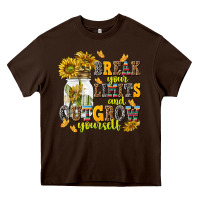 Chocolate Brown break your limits and outgrow yourself Heavy Core Tee - NancyCooperArtShop