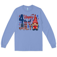 Colony Blue Happy 4th Of July with gnome Long Sleeve Tee - HowdyJamesFarm