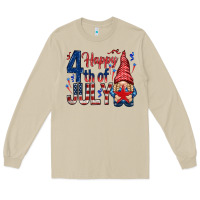 Mushroom Happy 4th Of July with gnome Long Sleeve Tee - HowdyJamesFarm