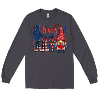 Smoke Happy 4th Of July with gnome Long Sleeve Tee - HowdyJamesFarm