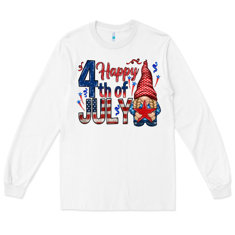 Happy 4th Of July With Gnome Long Sleeve Tee by HowdyJamesFarm | Teevron
