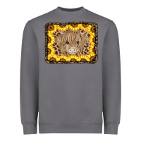 Storm Baby Cow Leopard Sunflowers Heavyweight Sweatshirt - CowCowDesign