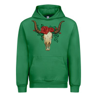Emerald bull skull with roses Urban Hoodie - Artiststas