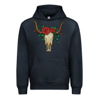 Navy bull skull with roses Urban Hoodie - Artiststas