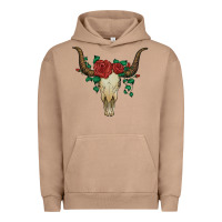 Pigment Burro bull skull with roses Urban Hoodie - Artiststas