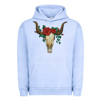 Pigment Grape Ice bull skull with roses Urban Hoodie - Artiststas