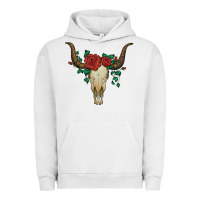 Pigment Lunar Rock bull skull with roses Urban Hoodie - Artiststas