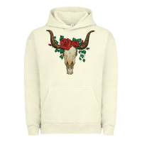 Pigment Pistachio bull skull with roses Urban Hoodie - Artiststas