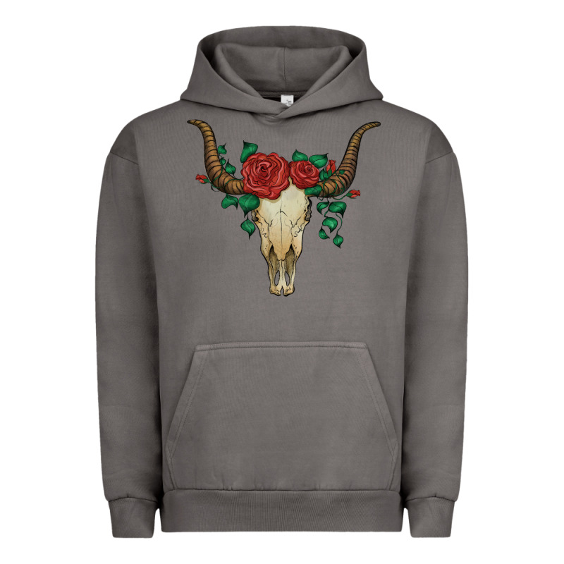 Bull Skull With Roses Urban Hoodie by Artiststas | Teevron