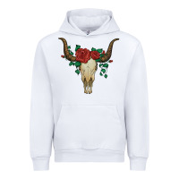 White bull skull with roses Urban Hoodie - Artiststas