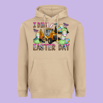 I Dig Easter Day Heavyweight Hoodie Designed By Cowhidedigitalart