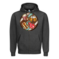 Charcoal Heather american football round earrings Zipper Hoodie - BundleAndBundleShop