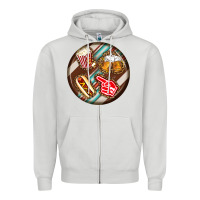 Dove Grey american football round earrings Zipper Hoodie - BundleAndBundleShop