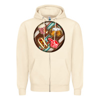 Sandshell american football round earrings Zipper Hoodie - BundleAndBundleShop