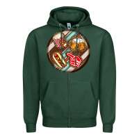 Sports Green american football round earrings Zipper Hoodie - BundleAndBundleShop