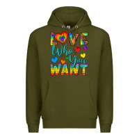 Army Green Western Love Who You Want Premium Hoodie - BundleAndBundleShop