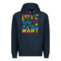 Navy Western Love Who You Want Premium Hoodie - BundleAndBundleShop