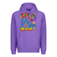 Purple Western Love Who You Want Premium Hoodie - BundleAndBundleShop