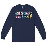 Navy Easter vibes Easter Day Long Sleeve Tee - HowdyJamesFarm