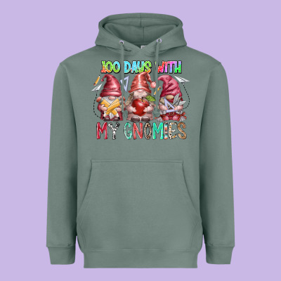 100 Days With My Gnomies Heavyweight Hoodie Designed By Racoondesign