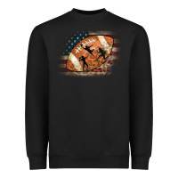 Black American Football Flag Players Heavyweight Sweatshirt - CowCowDesign