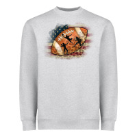 Heather Grey American Football Flag Players Heavyweight Sweatshirt - CowCowDesign