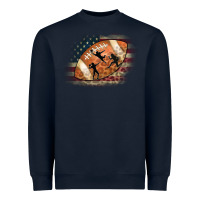 Navy American Football Flag Players Heavyweight Sweatshirt - CowCowDesign
