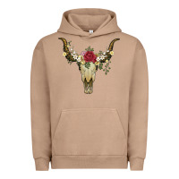 Pigment Burro bull skull with rose and flowers Urban Hoodie - Artiststas