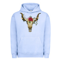 Pigment Grape Ice bull skull with rose and flowers Urban Hoodie - Artiststas