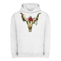 Pigment Lunar Rock bull skull with rose and flowers Urban Hoodie - Artiststas