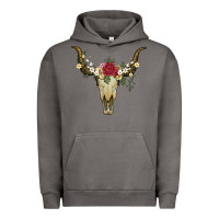 Pigment Tornado bull skull with rose and flowers Urban Hoodie - Artiststas