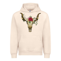 Sandshell bull skull with rose and flowers Urban Hoodie - Artiststas