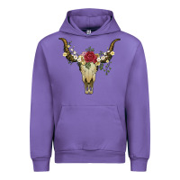 Tulip bull skull with rose and flowers Urban Hoodie - Artiststas