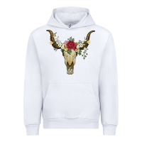 White bull skull with rose and flowers Urban Hoodie - Artiststas