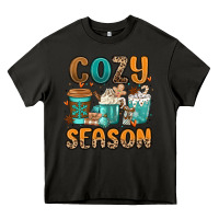 Asphalt cozy season winter coffee cups Heavy Core Tee - MaliasSmallBusiness