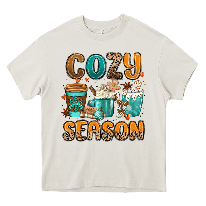 Cozy Season Winter Coffee Cups Heavy Core Tee by MaliasSmallBusiness | Teevron