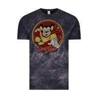 Cloud Black distressed mighty Vintage Tee - lanVoArt